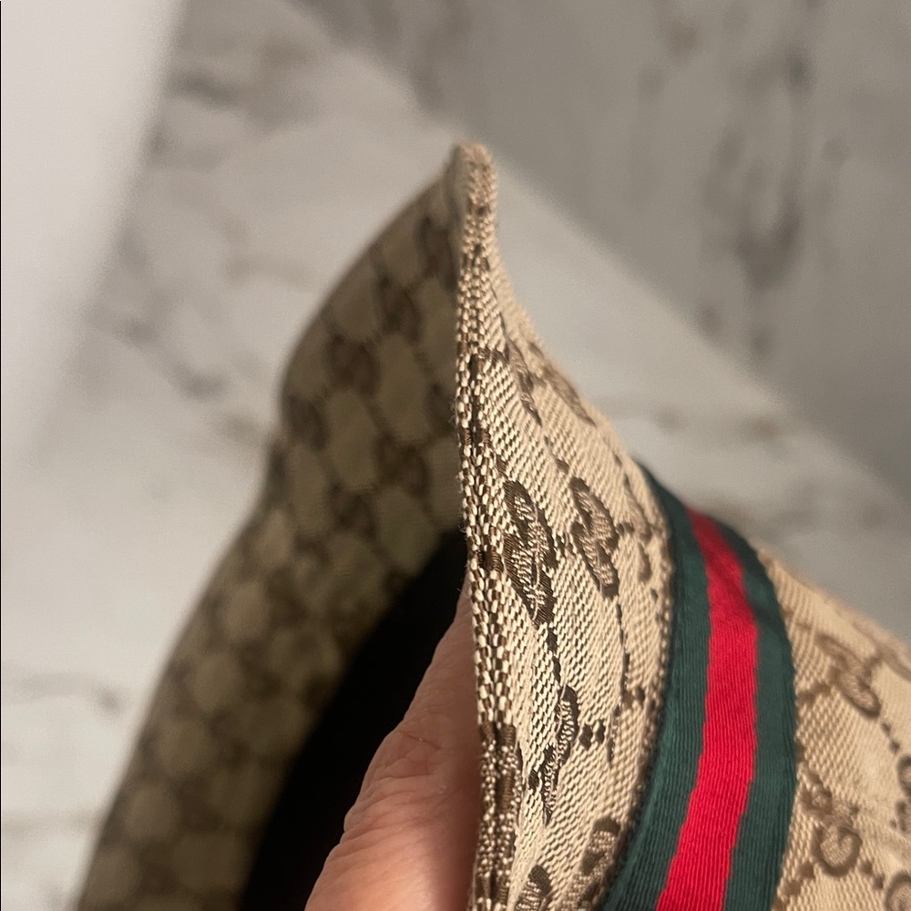 Gucci Beige and Brown Monogram Bucket Hat - Picture 7 of 9